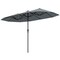 LED Patio Umbrella, Solar-Powered Double Canopy with Crank Handle